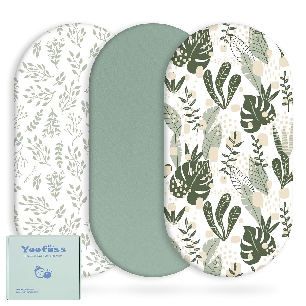Machine Washable Bassinet Sheets - 3-Pack Fitted Sheets for Ultimate Comfort