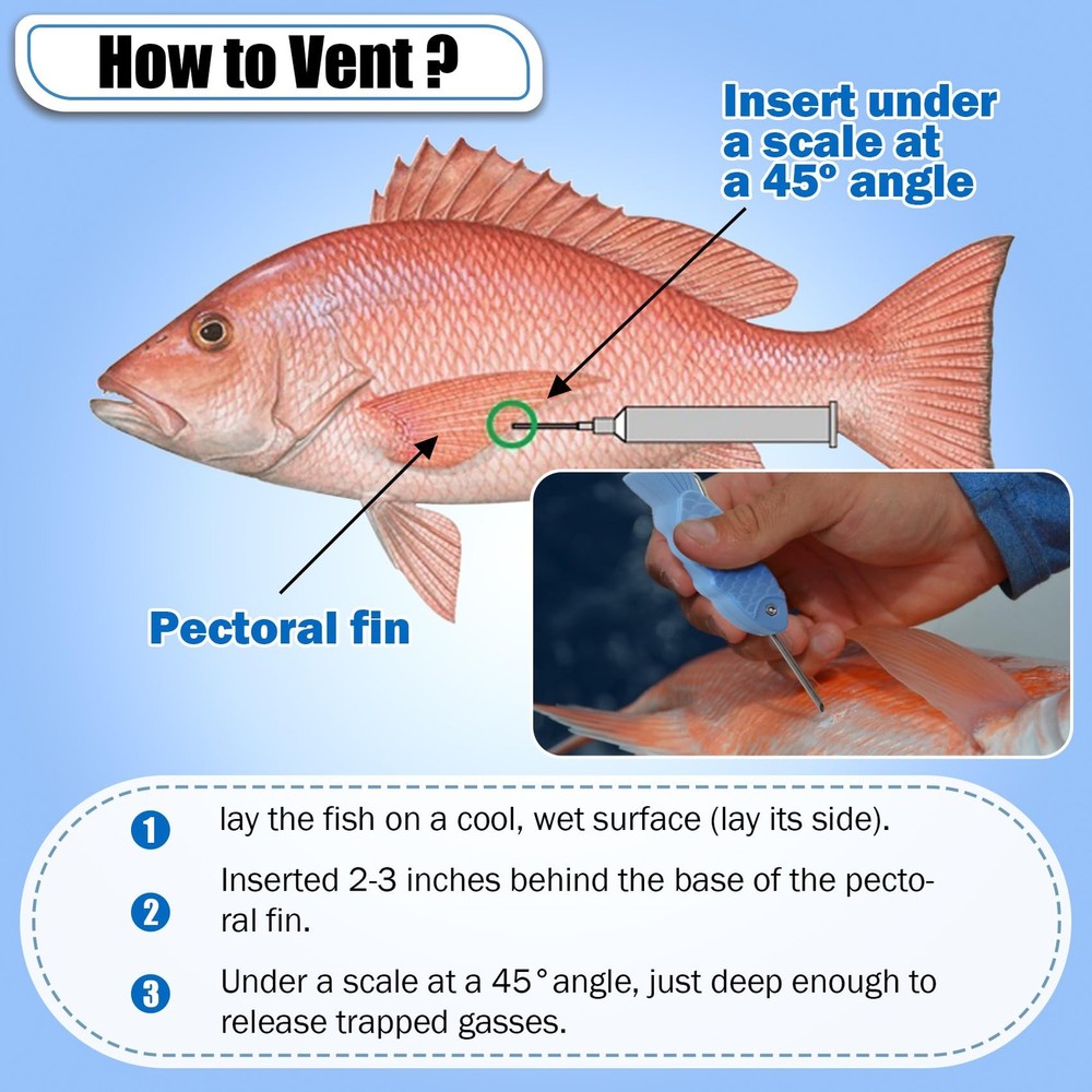 Fish Venting Tool Hook Remover Safe Convenient Dehooker Device Deep Sea