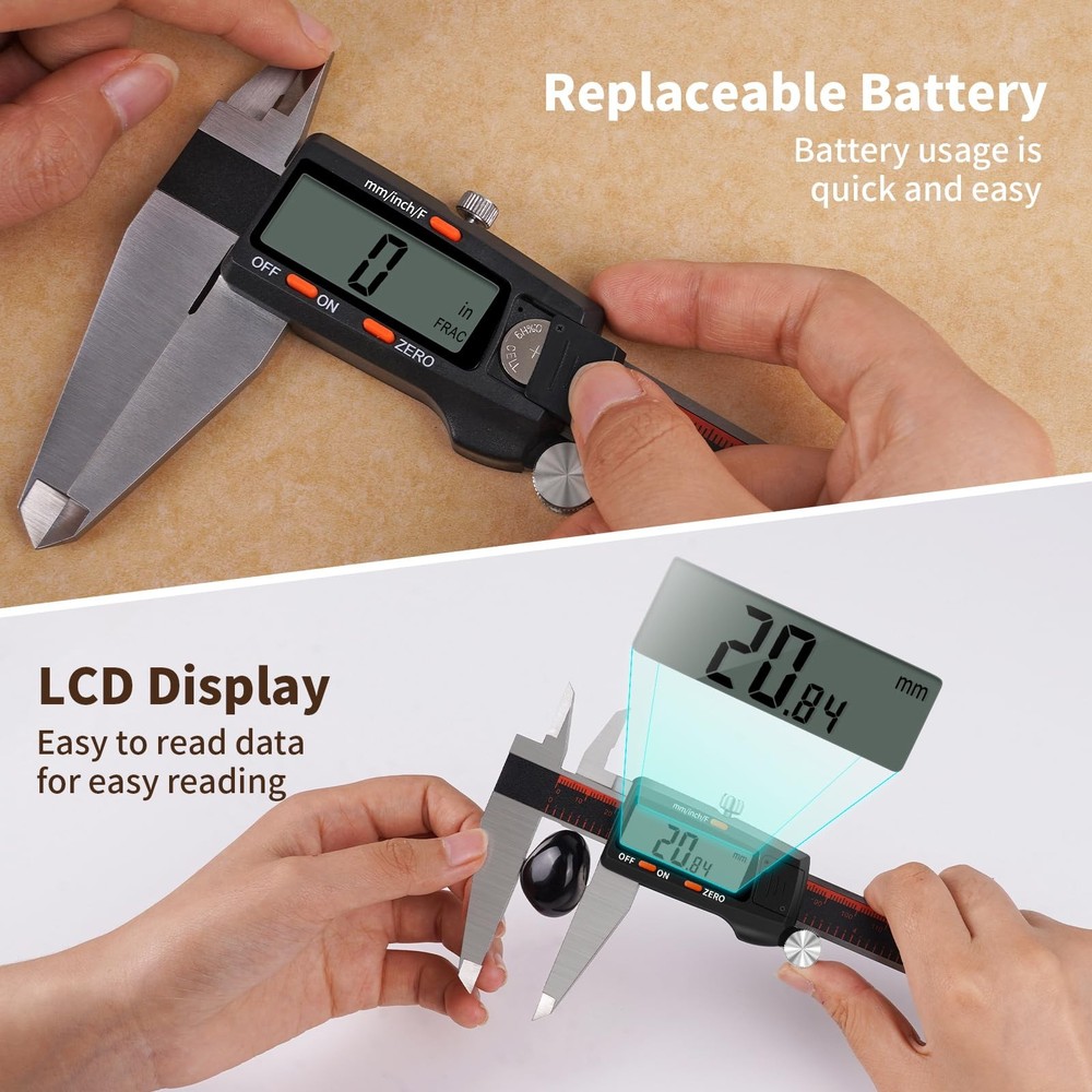 Digital Caliper 12 Inch,Caliper Measuring Tool with Large LCD Screen,Electron...