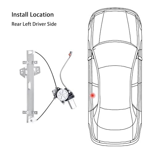 Rear Left Driver Side Power Window Regulator with Motor Assembly, for 2001