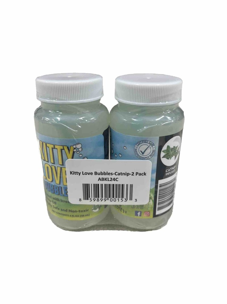 Kitty Love Bubbles, Catnip Scented Bubbles 4 Oz Bottles Each 2-PACK