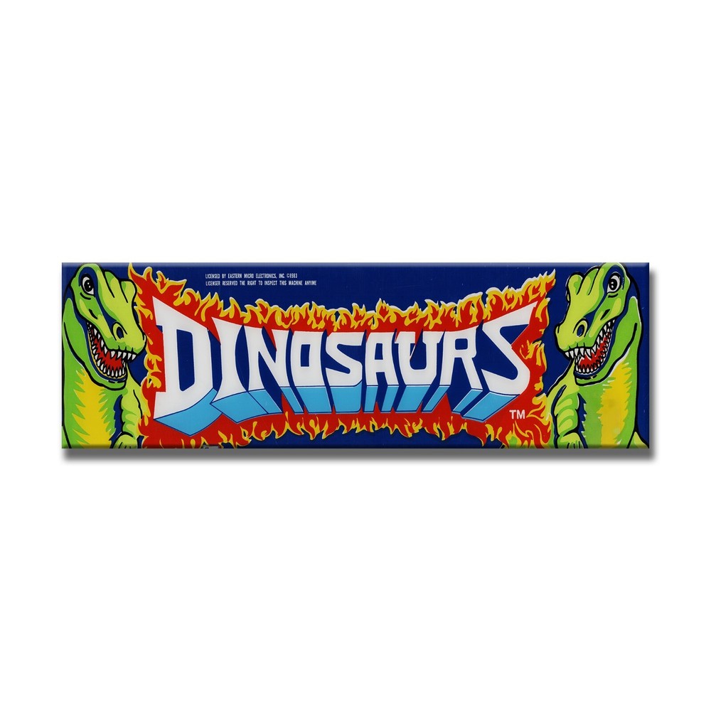 Dinosaurs Premium Arcade Marquee Insert Reproduction Header/Backlit Sign