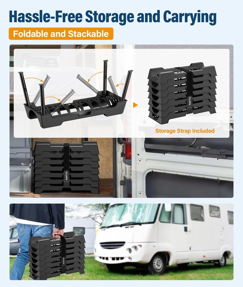 15FT Heavy-Duty RV Sewer Hose Support with 7 Foldable Sections, Adjustable
