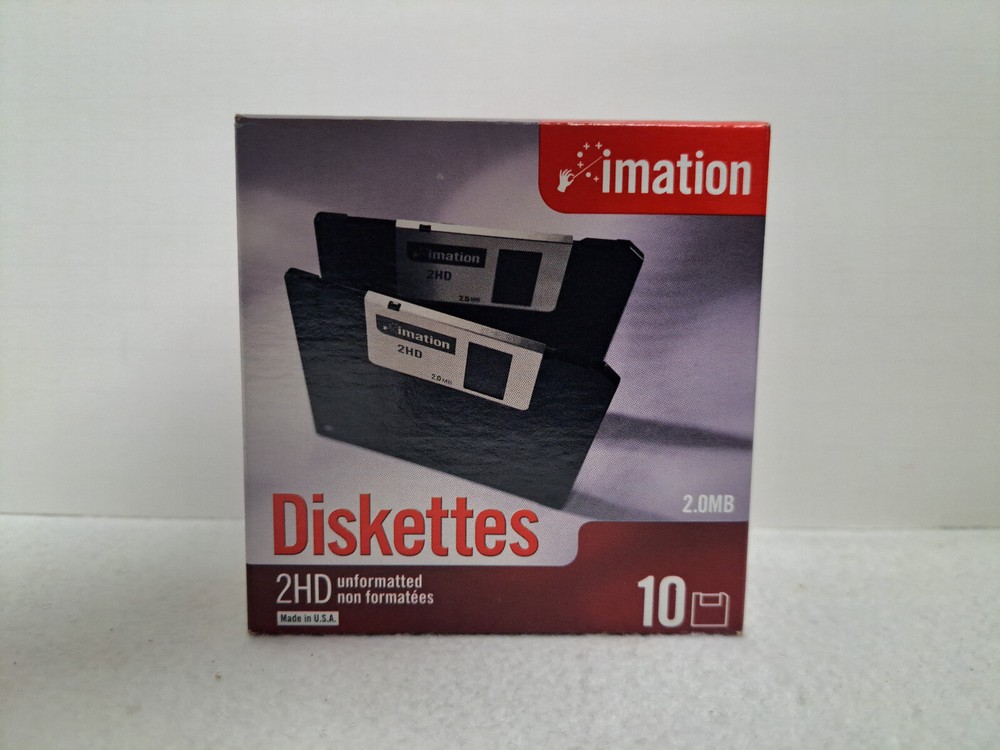 Imation - 2HD 3.5" Floppy Diskettes (2.0 MB/Unformatted) 10 Pack - Sealed