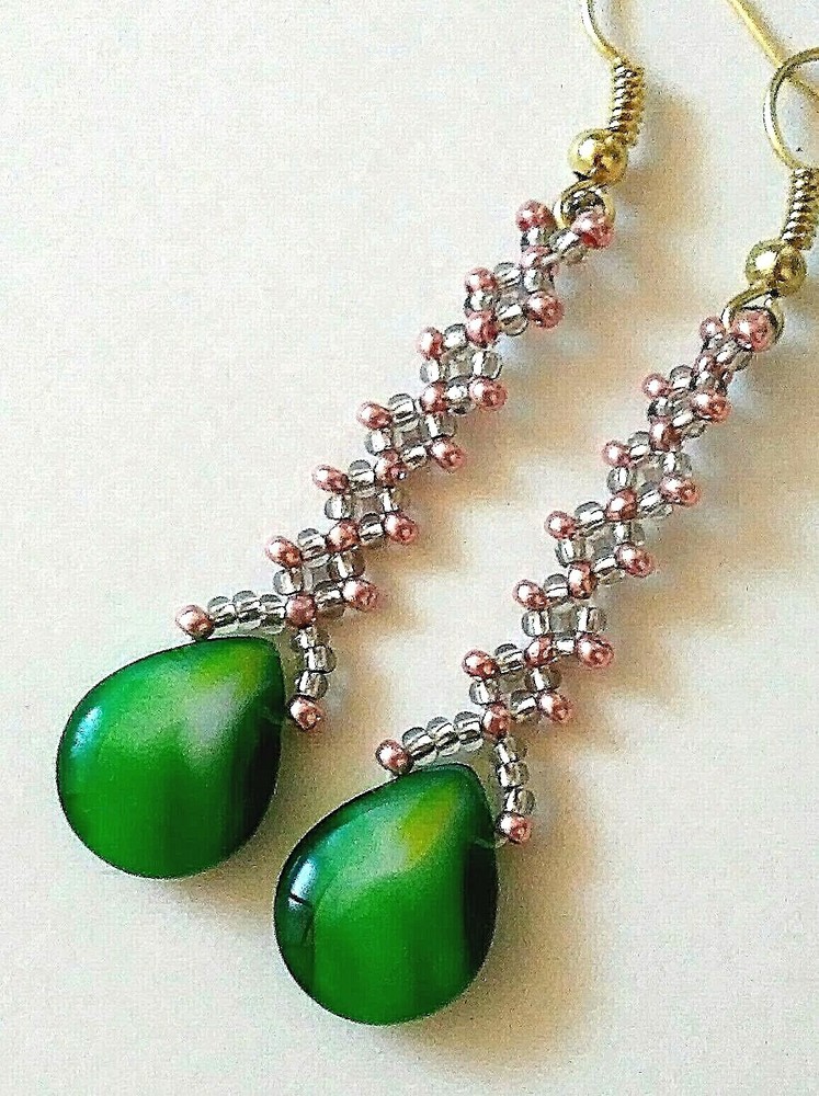 Handmade Long Pear Shaped Drop Earrings (3 Pairs)