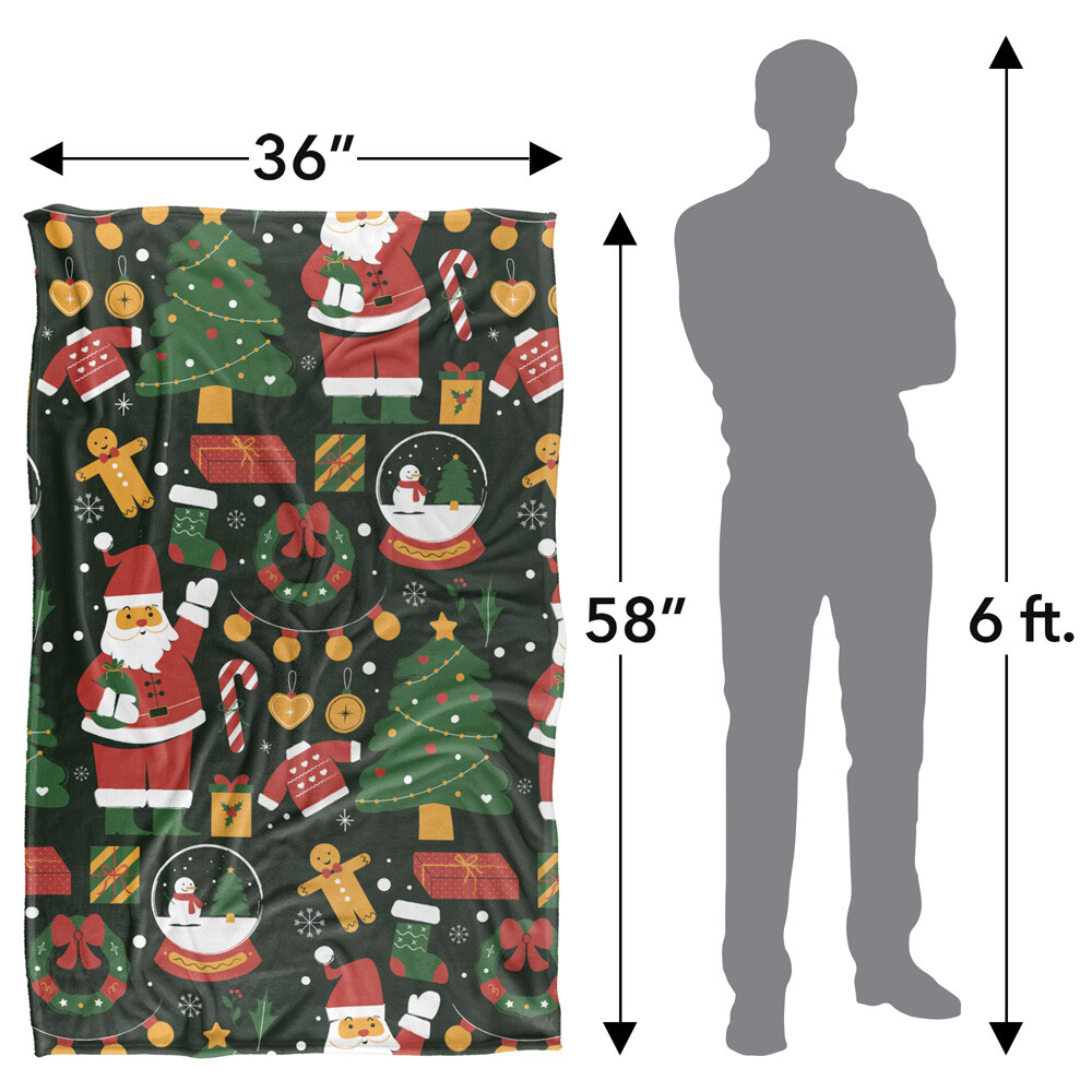 Christmas Icon Pattern Silky Touch Super Soft Throw Blanket
