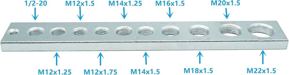 Nut & Bolt Thread Checking Tool - Great For Drain Plugs Popular Sizes Metric