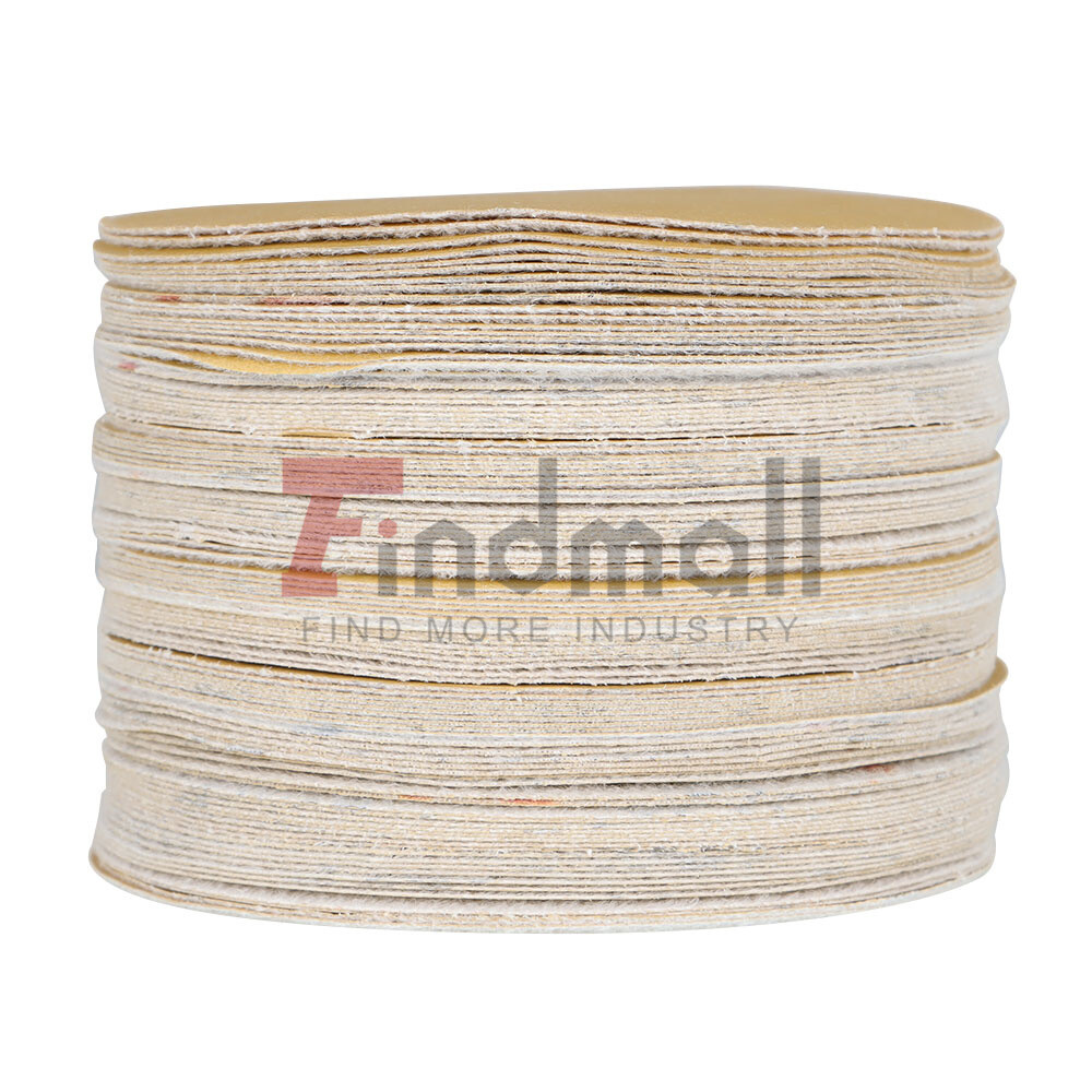 100 Pcs 320 Grit 5" NO-Hole Disc Hook Loop Pads Sanding Discs Flocking