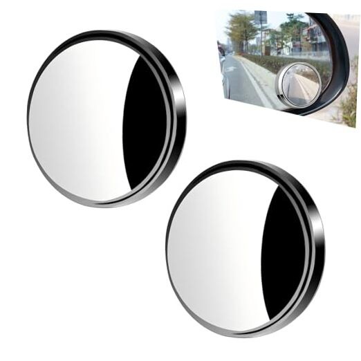 2 PCS Blind Spot Small Round Mirror, 360 Degree Free Adjustable Ultra High