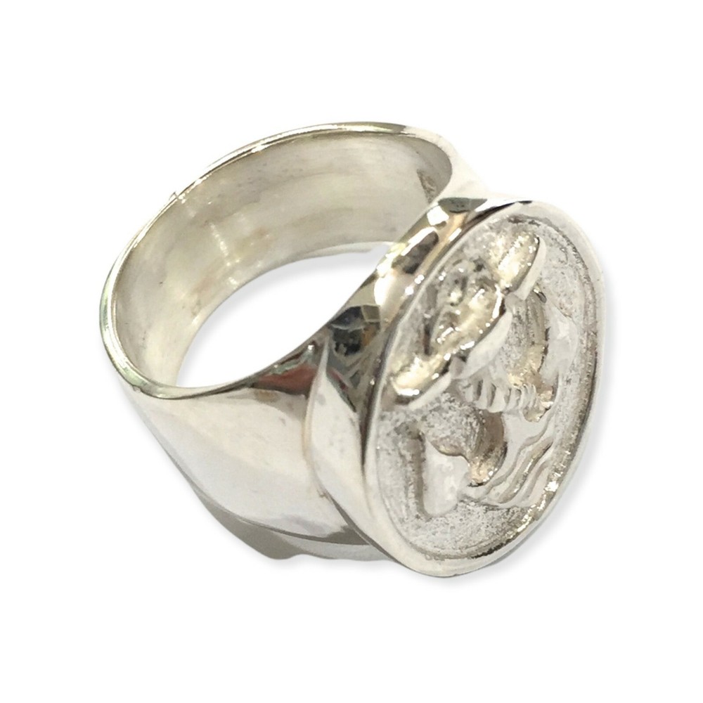 925% Silver Anchor Oval Seal Ring