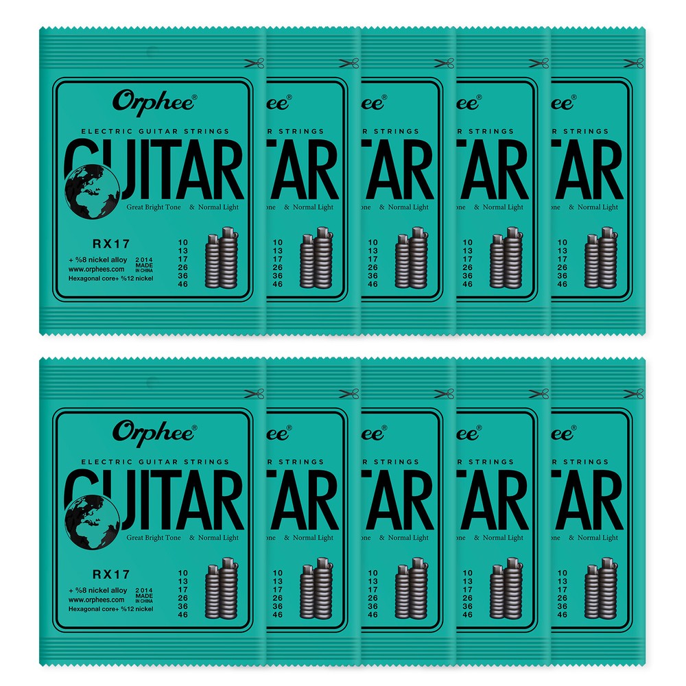 10X Orphee RX17 Guitar Strings Electric Guitar Strings 6 String Set Thin 10-46