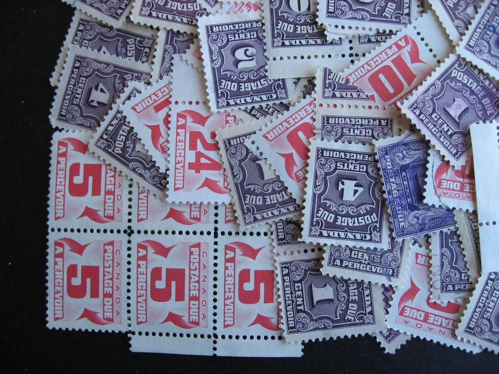 Canada postage due nice wee mixture (some heavy duplication, mixed cond) 100