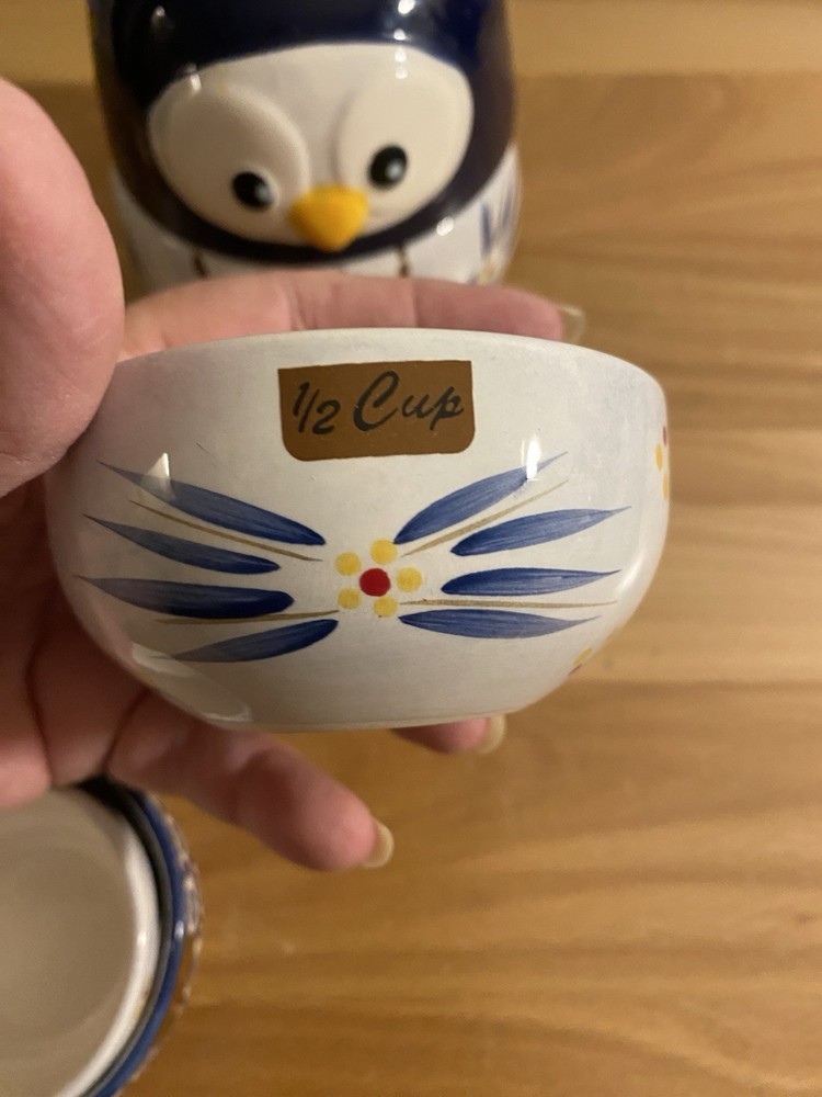 Temptations Old World Blue Owl Nesting Measuring Cups