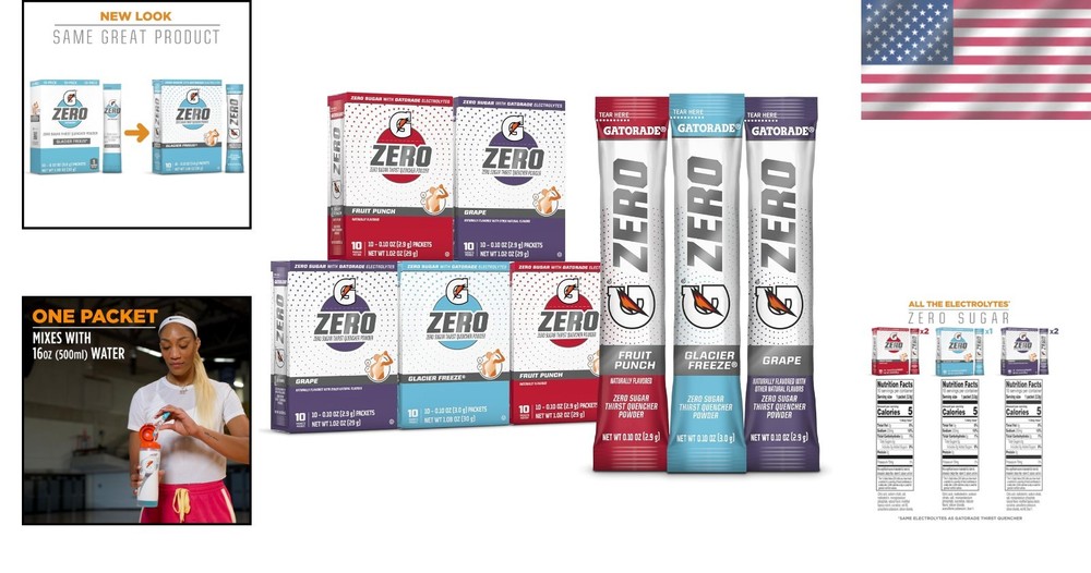 Gatorade Zero Powder Pack - 0.1oz Packets - 10 Count
