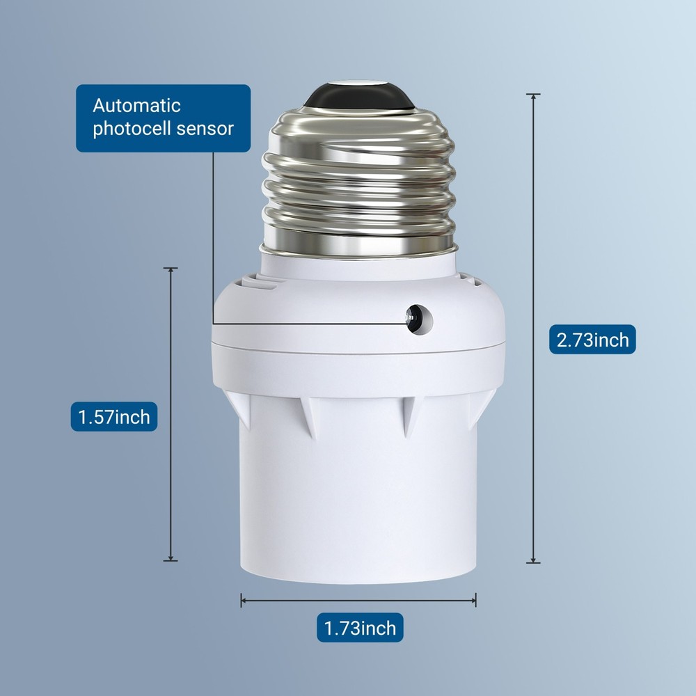 DEWENWIL 6 Pack Light Sensor Socket, Dusk to Dawn Light Socket, E26/E27, White