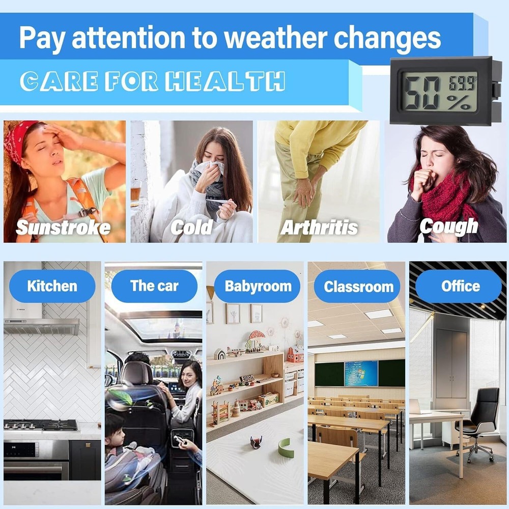 Mini Thermometer Hygrometer LCD Indoor Digital Temperature Humidity Meter Tester