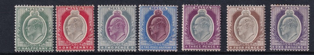 MALTA 1903-04 SET (7)  SG38-44 - mounted mint