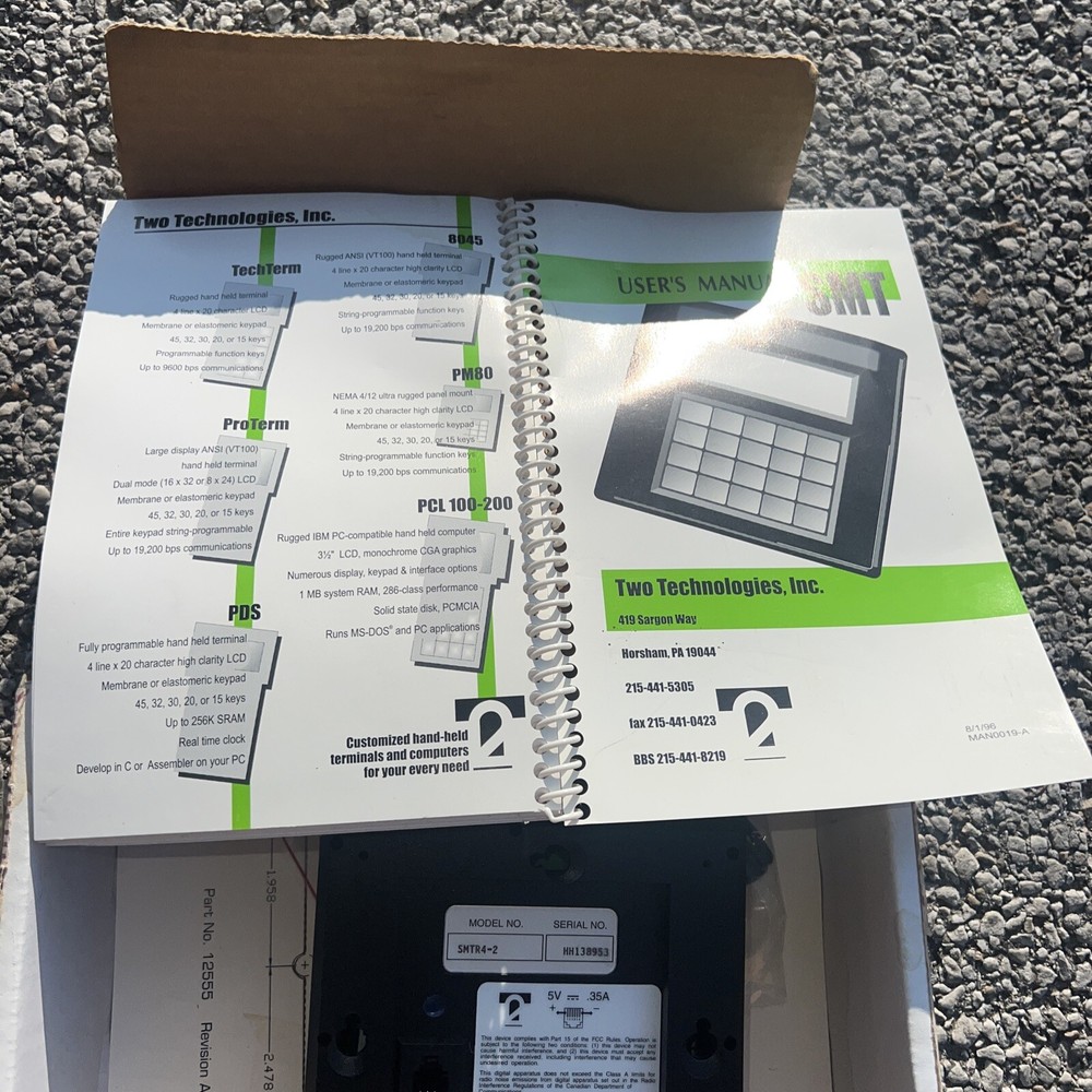 Two Technologies SMT ascII terminal Smtr4–2 Series Panel Mount Terminal