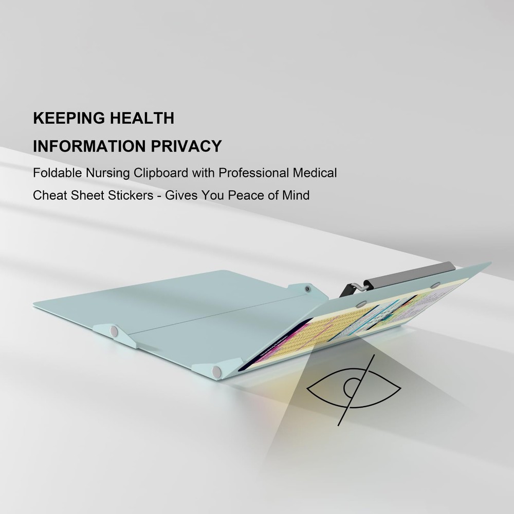 Nursing Clipboard Foldable Pocket Size-Nursing Edition Cheat Sheets Aluminum ...