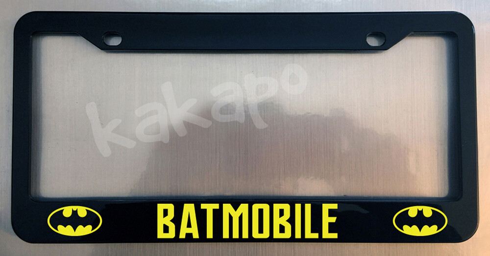 BATMOBILE Glossy Black License Plate Frame Batman Fans