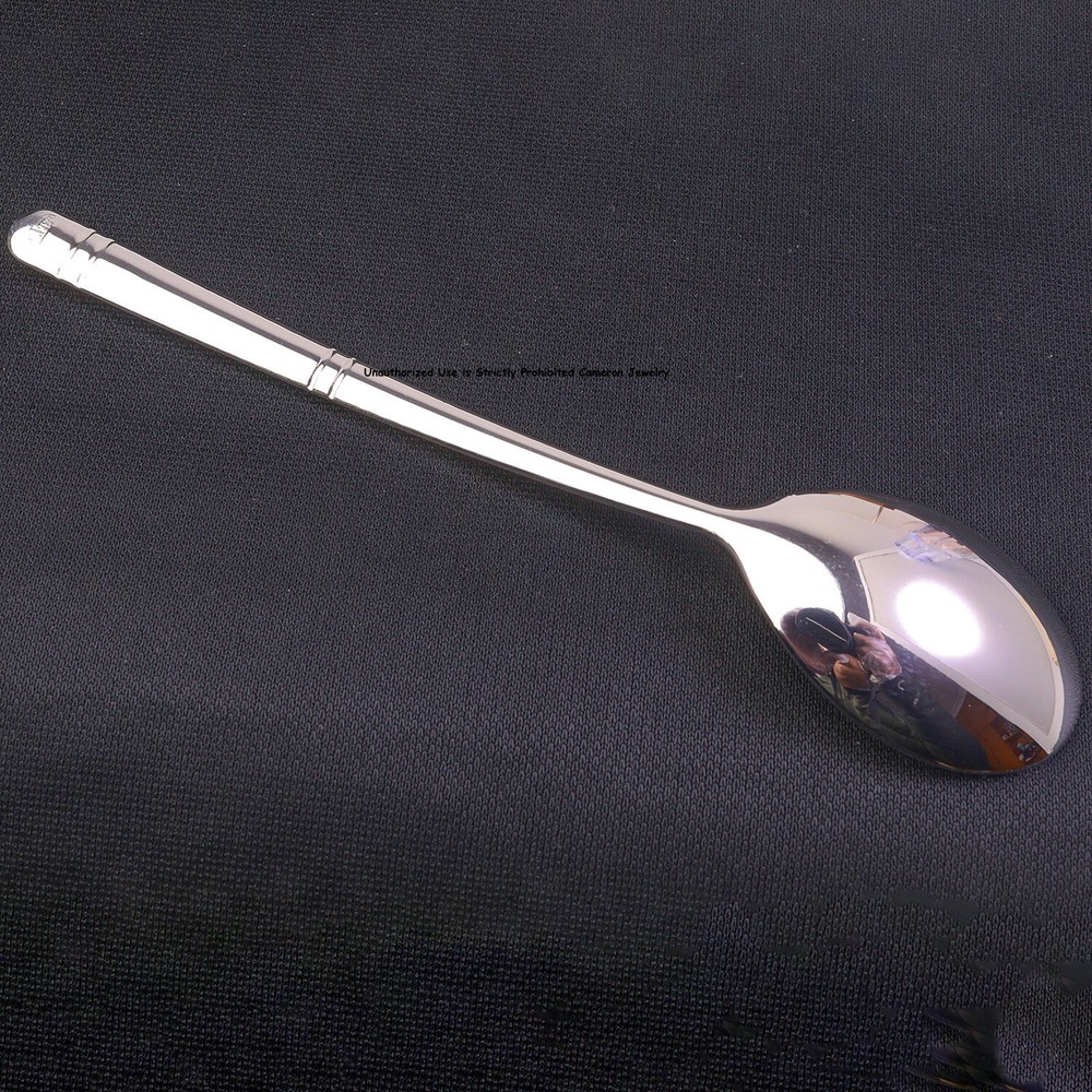 Solid S999 Fine Silver Healthy Tableware Dragon Phoenix Soup Spoon 5.7inch L