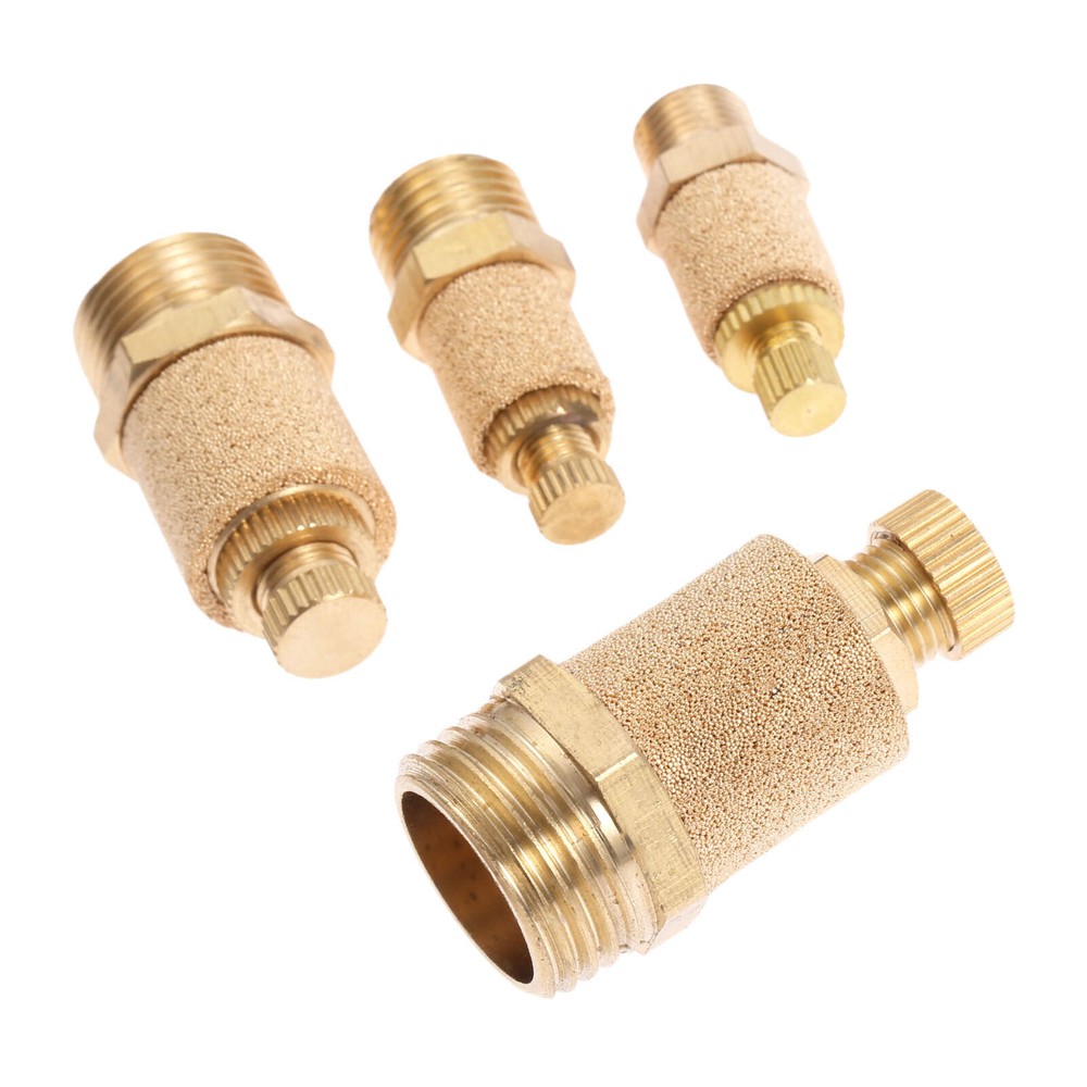 100Pcs Brass 1/8"1/4"3/8"1/2" Pneumatic Muffler Silencer Flow Speed Controller