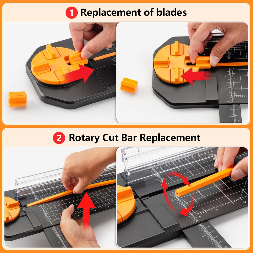4-In-1 Paper Cutter - 12" Paper Trimmer Multi-Function Scrapbooking Tool with St