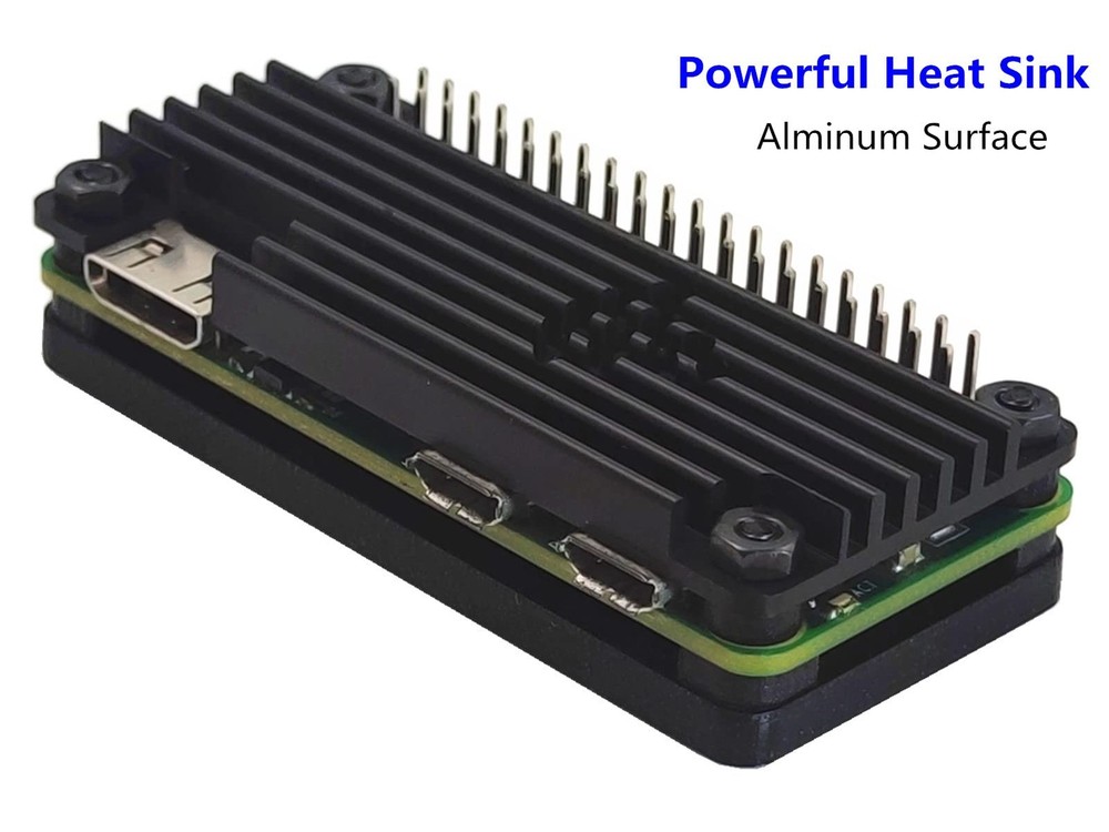 Heatsink Case for Raspberry Pi Zero 2W Aluminum Passive Cooling Pin Header
