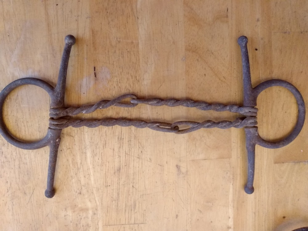 2 Vintage Twisted Wire Horse Bits