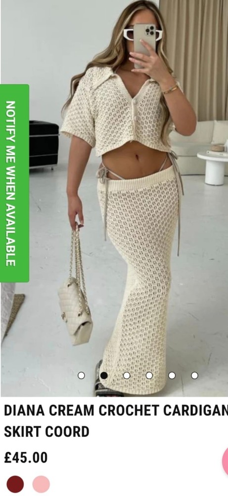diana crochet cardigan co-ord