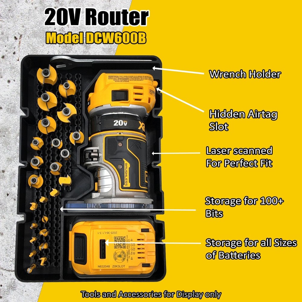 DeWalt DCW600B 20V Router Insert for Deep Compact Organizer (Insert Only)