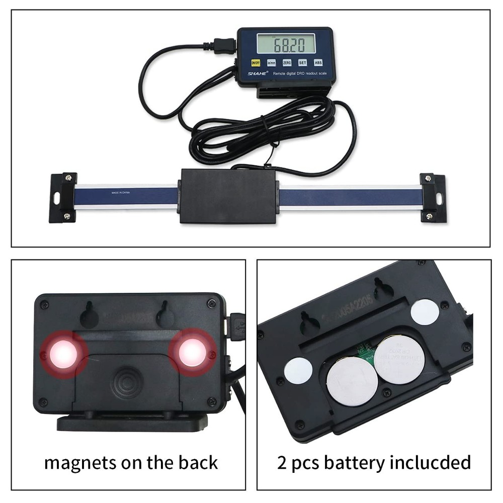 0-200mm/8''Digital Readout Linear Scale, Accurate Digital Remote LCD,for Mill...