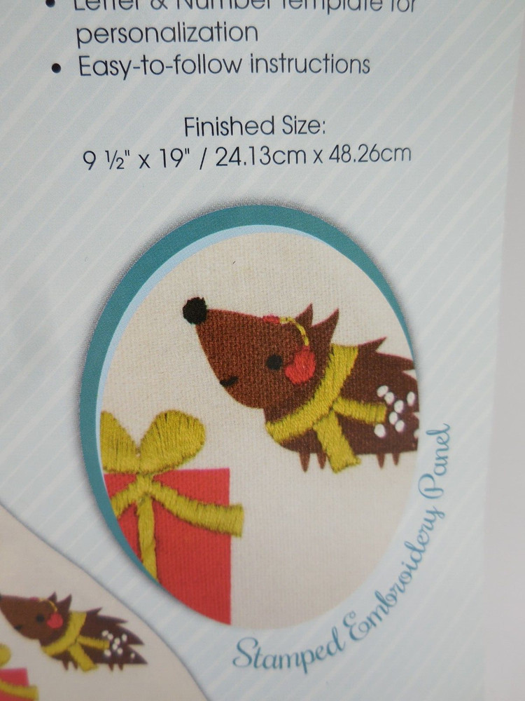 Needle Creations Woodland Embroidery Stocking Panel Kit NIP
