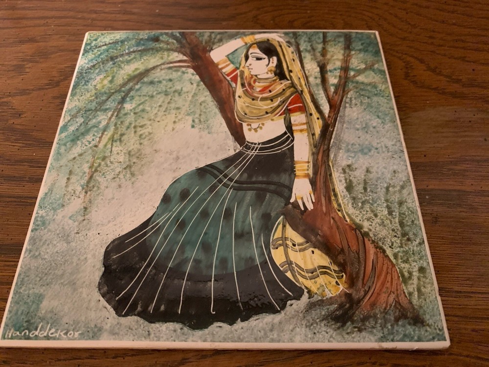 Eastern Ceramics Ltd Hand Painted Ceramic Tile Signed VT 6 Inch Square
