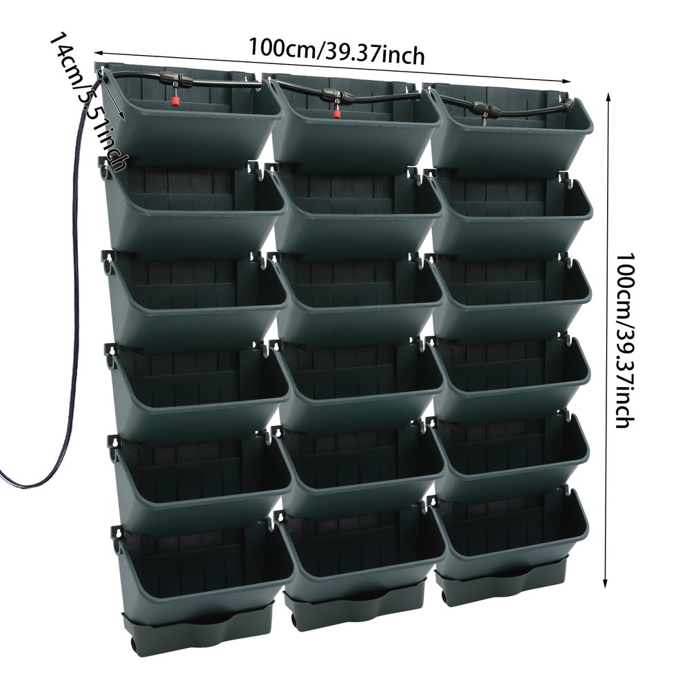 18-Pot Self-Watering Planter Wall-Mounted Automatic Irrigation System for Plants