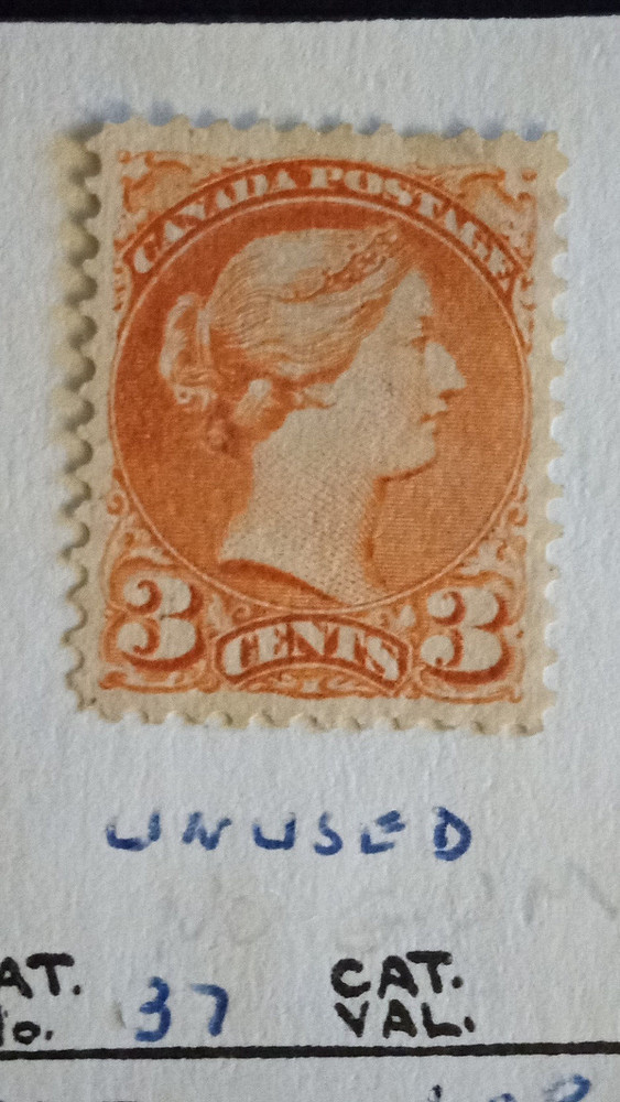 CANADA, Scott #37 1873 MH Great Centering  (LOT 21)
