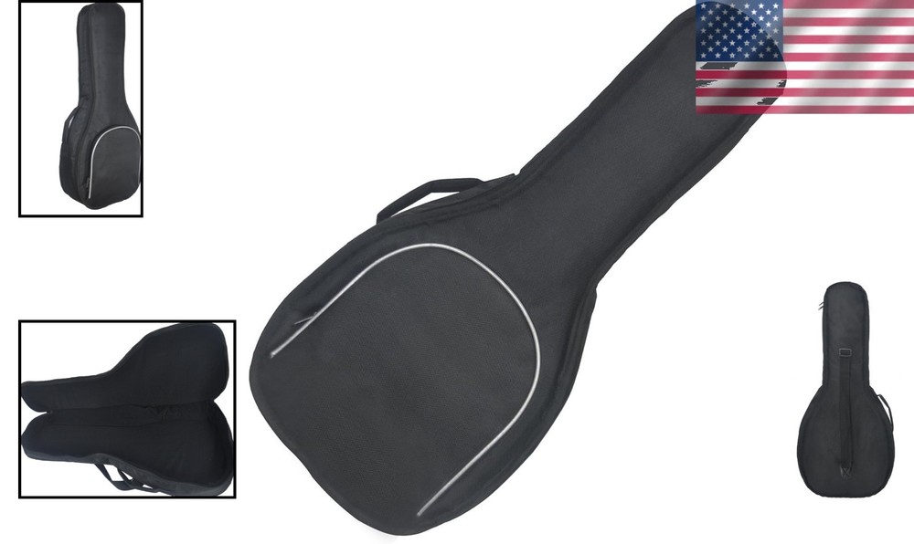 Modern Black Mandolin Gig Bag with Shoulder Strap