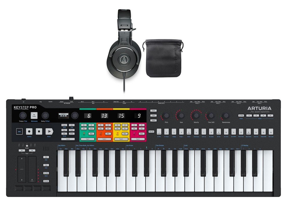 Arturia KEYSTEP PRO Black Polyphonic Sequencing Keyboard Controller+Headphones