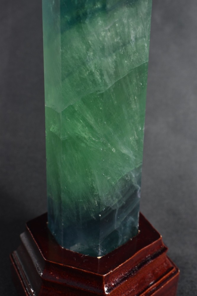 Green Fluorite Tower / Obelisk – UV Reactive Crystal Display