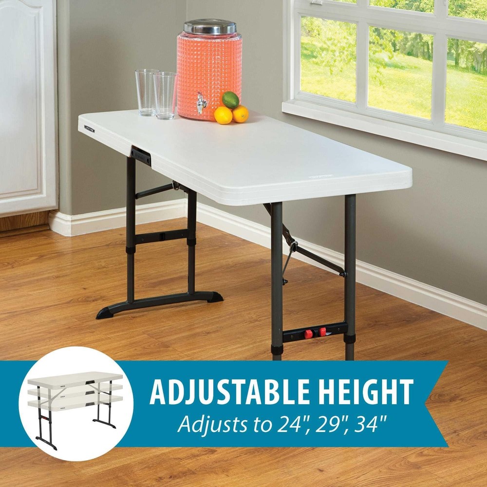 Adjustable 4Foot Folding Table for Commercial Use Almond Color