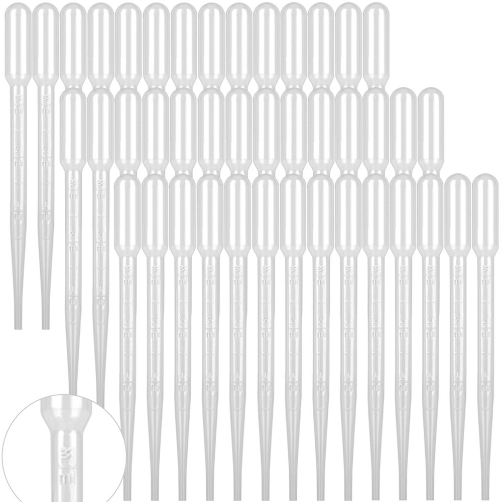100 PCS 3ML Dropper Pipettes Essential Oil Transfer, Disposable Plastic Eye D...
