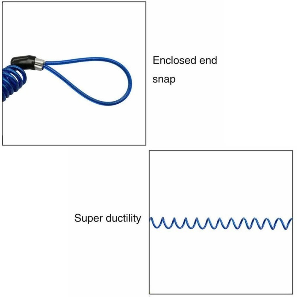 Disc Lock Reminder Minder Disk Cable Coil, Motorcycle/Motorbike Scooter Security