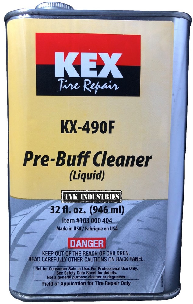 Kex Liquid Pre Buff Tire Repair Cleaner 32 oz Buffing Solution can Rubber Prep