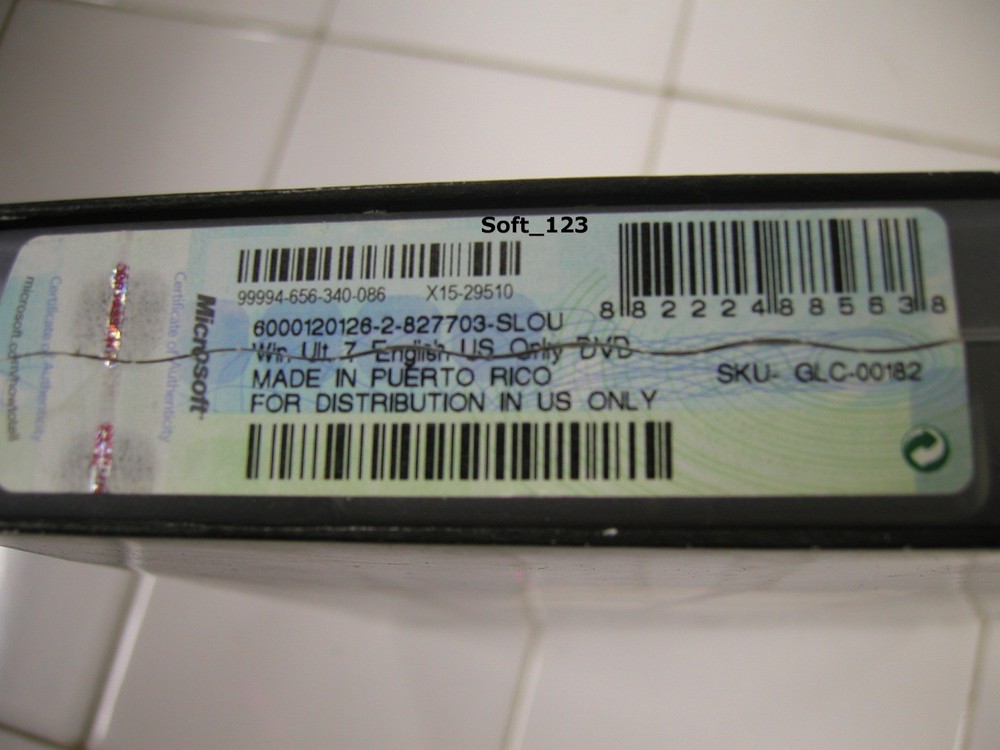 Microsoft Windows 7 Ultimate Full 32 Bit & 64 Bit DVDs MS WIN =RETAIL BOX=