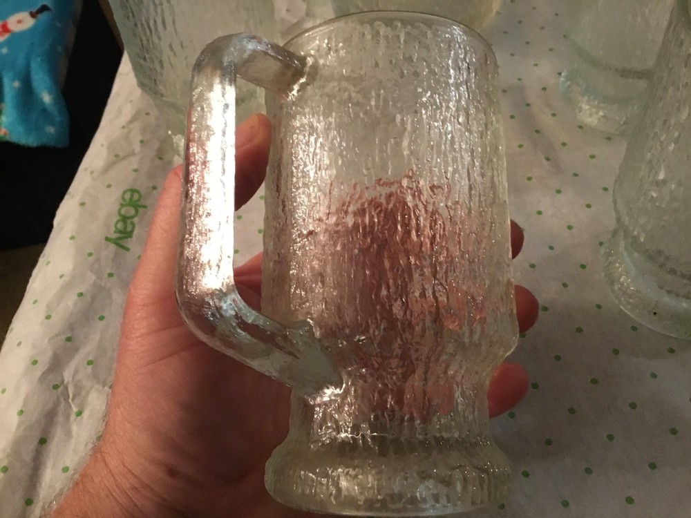 Glass pitcher and mug set