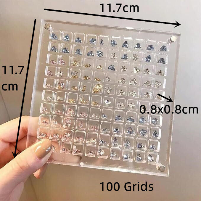 Acrylic Magnetic Seashell Display Box, 36/64/100 Grids Seashell Display Box