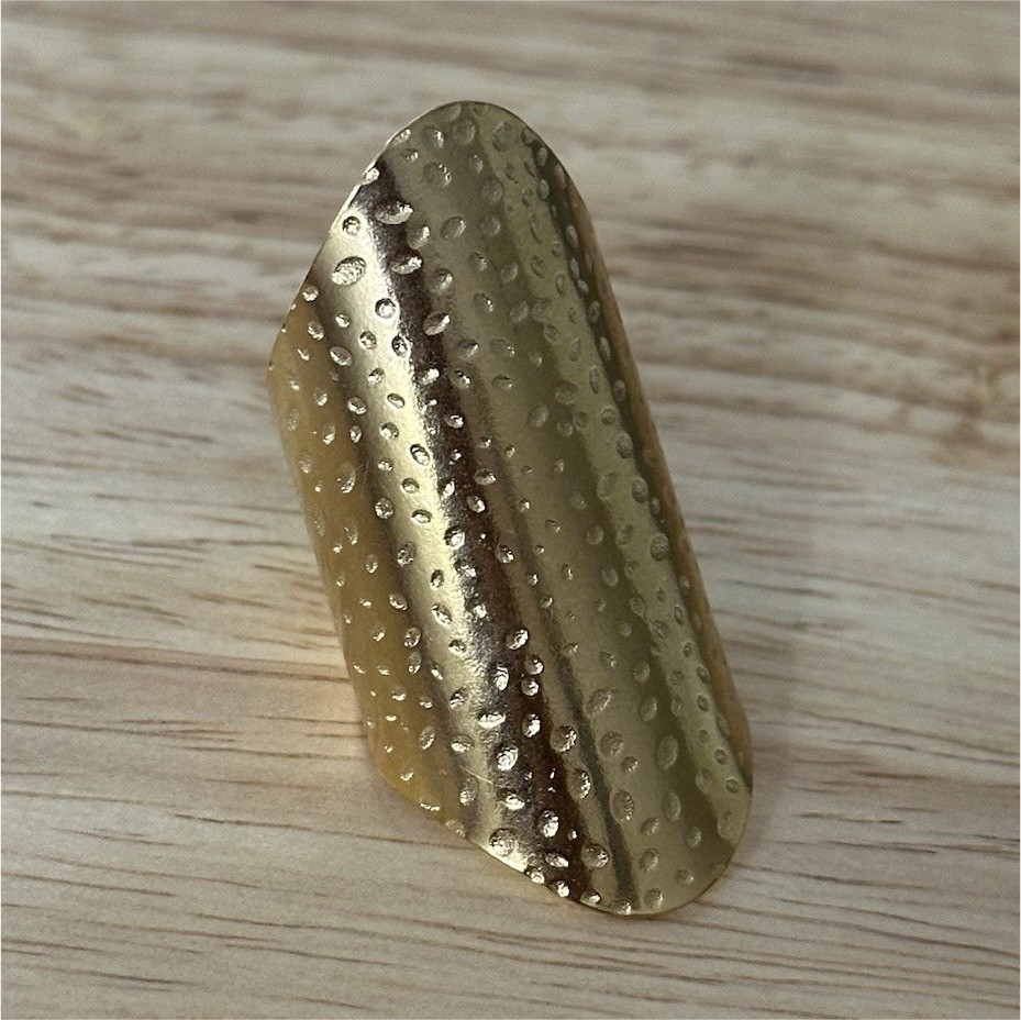 Gold Textured Brass Adjustable Ring Blank Jewelry Making Base