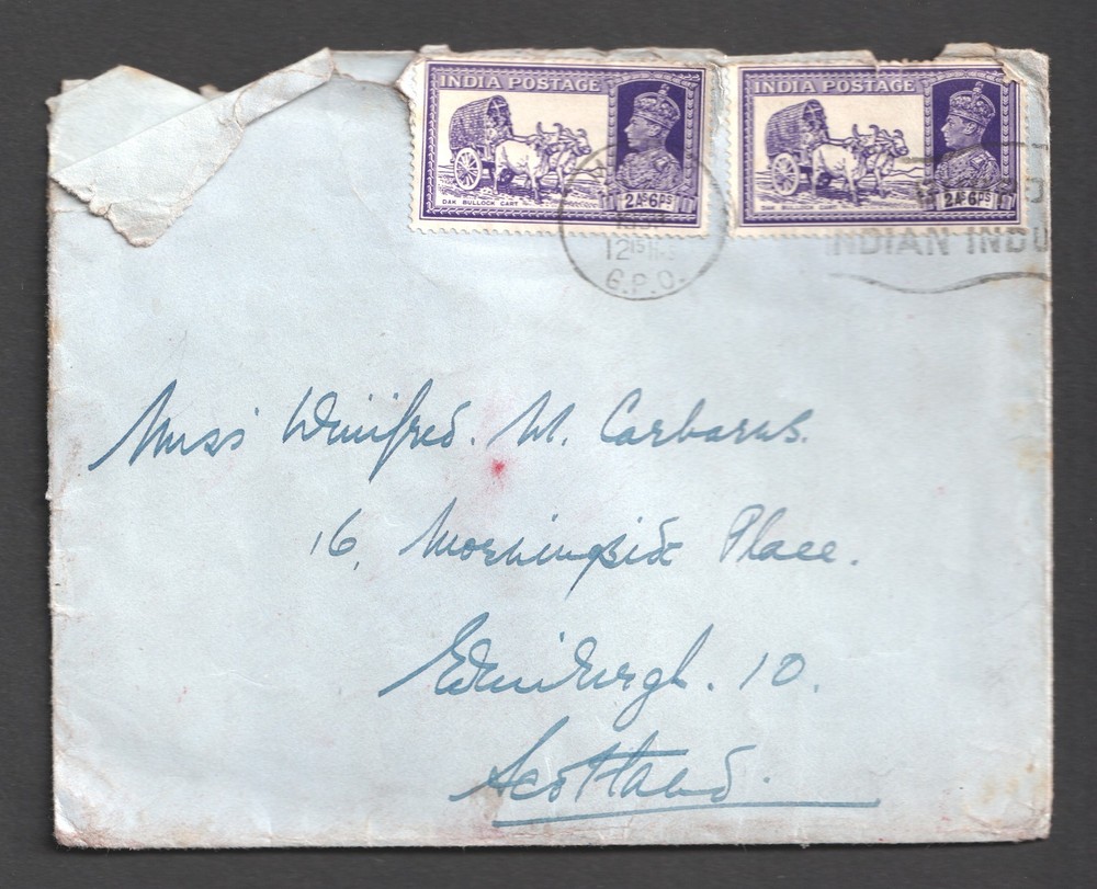 India KGV Two Covers. King George V