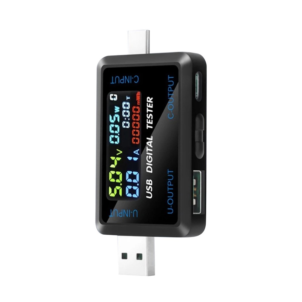 1PC USB C Digital Multimeter Tester for Voltage Current Capacity Resistance Test