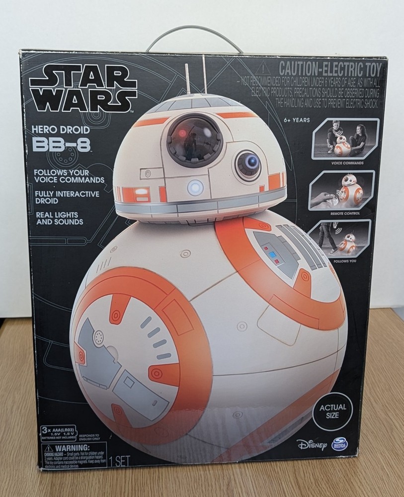 (NEEDS REPAIR) SpinMaster BB-8 Star Wars Interactive Hero Droid w/ accessories